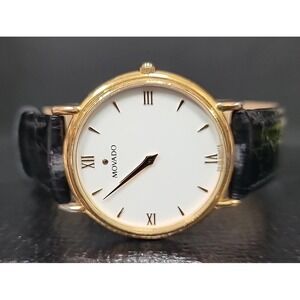 Movado Museum Series 87.66.885 Gold Tone Mineral Crystal Men's Watch 131 Works